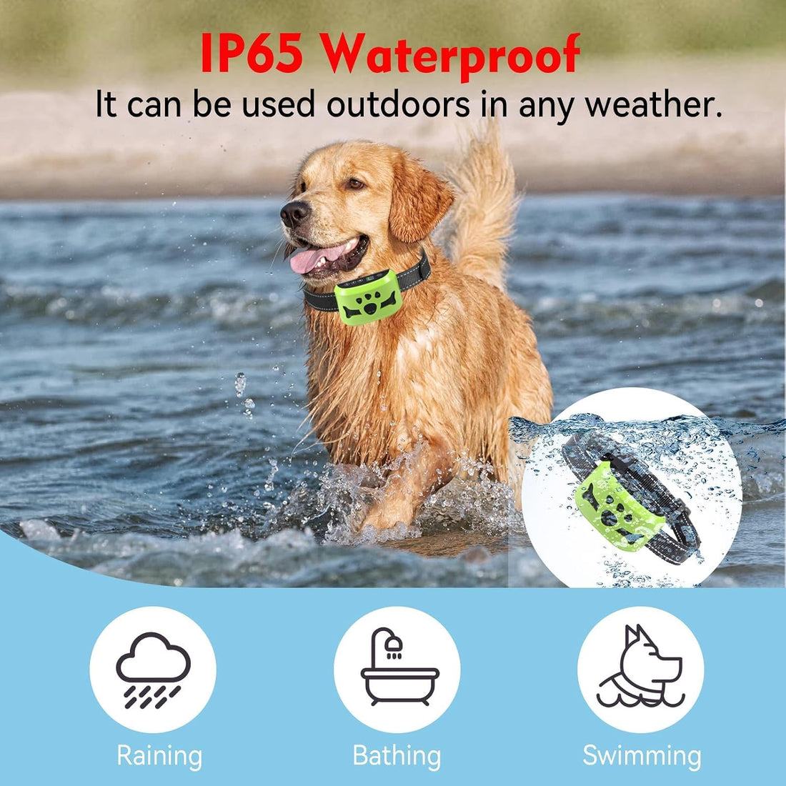 Anti Bark Collar with Auto Safety Shut-Off for Small Medium Large Dogs