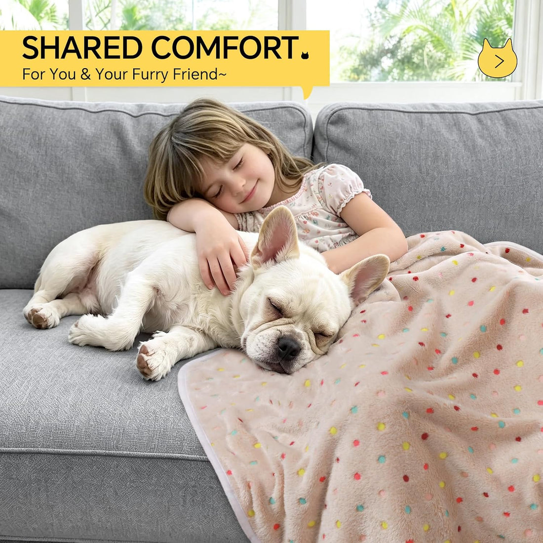 1 Pack 3 Blankets Super Soft Cute Dot Pattern Pet Blanket Flannel