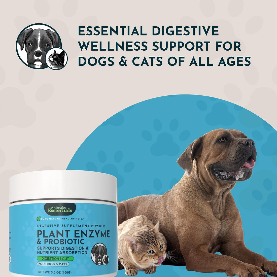 Animal Essentials Plant Enzyme & Probiotics, Plant Based - 10.6 Oz