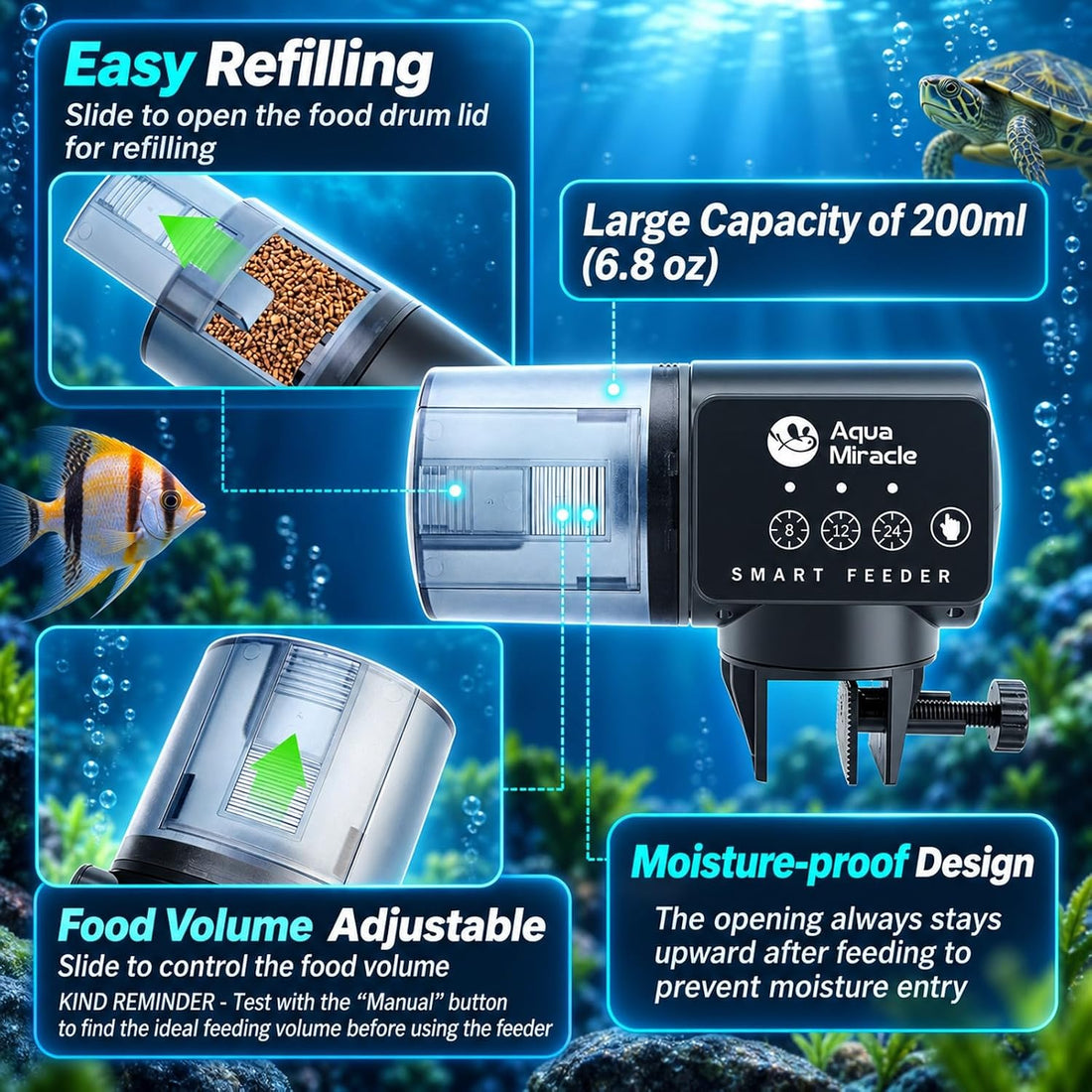 AquaMiracle Automatic Fish Feeder for Aquarium