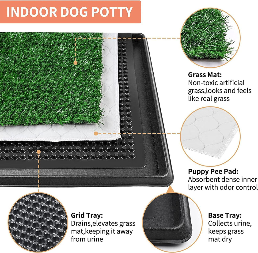 Grass Pad with Tray 20"x16", Dog Litter Box for Puppy Training