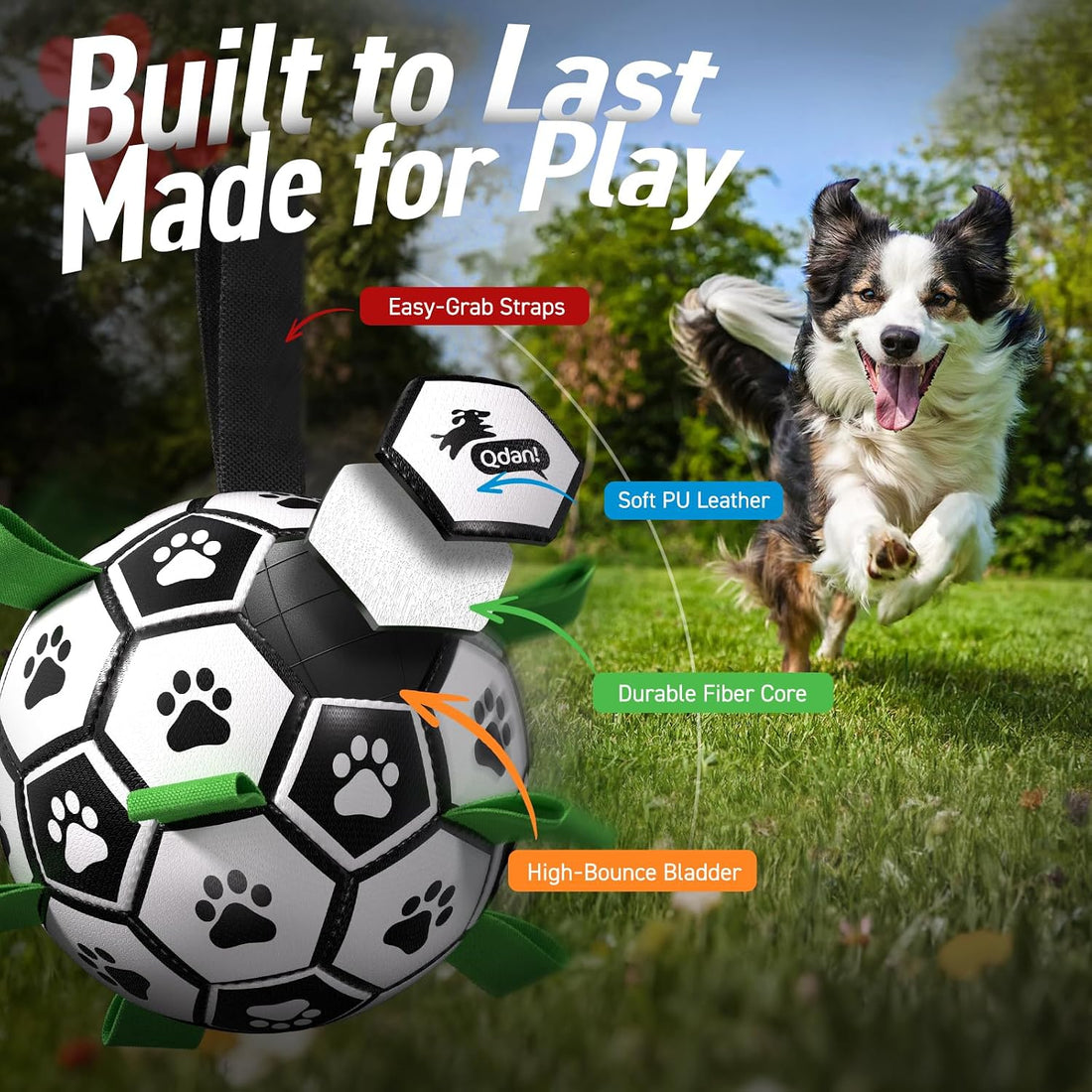 QDAN 6 Inch Dog Toys, Durable Floatable Dog Balls for Tug, Fetch
