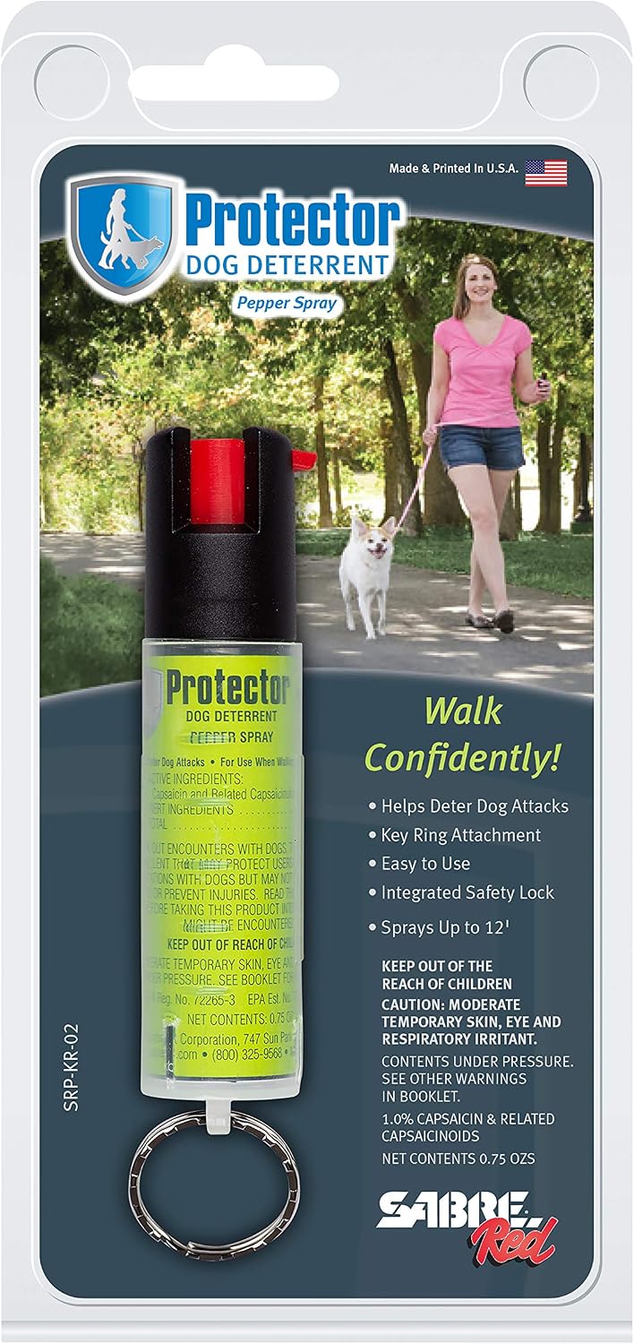 SABRE Protector Dog Spray with Key Ring, 14 Bursts, 12-Foot Range
