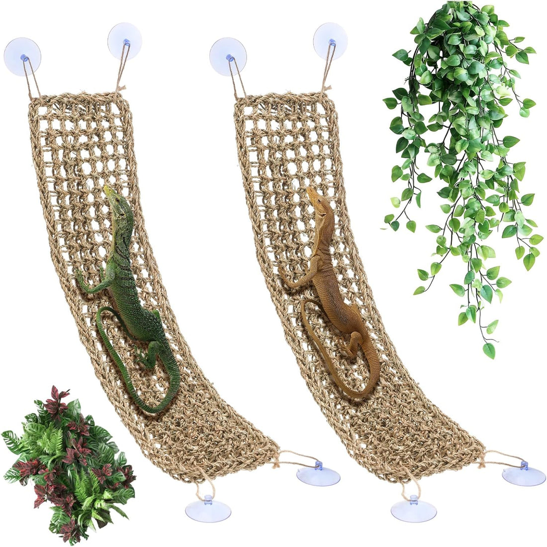 2 Pcs Bearded Dragon Hammock Reptile Lounger