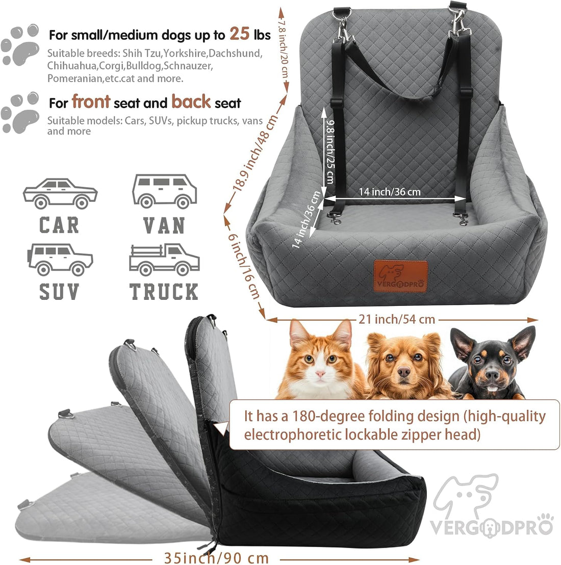 Small Dog Car Seat & Travel Bed:Keep Your Pup Safe,Comfortable