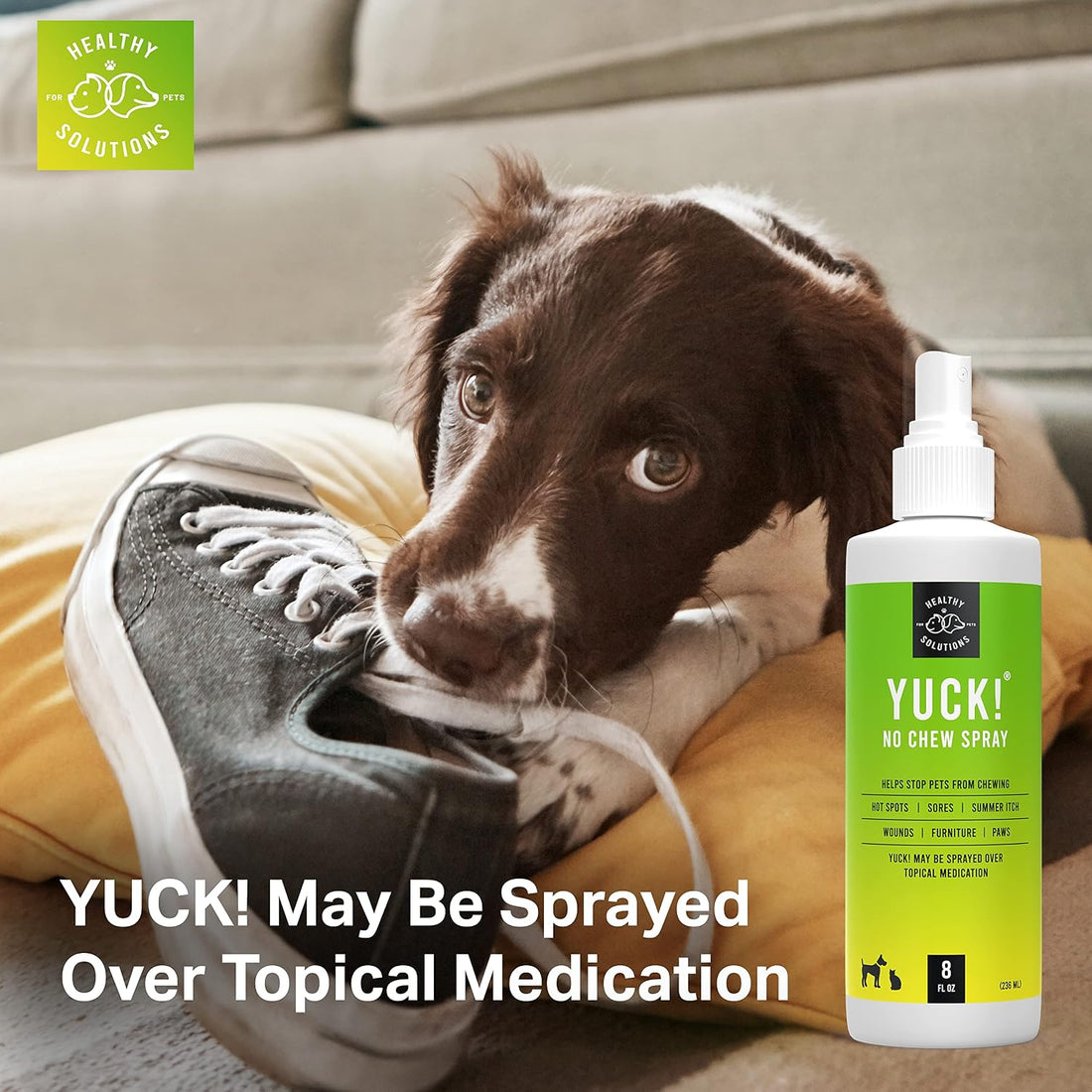 Healthy Solutions Bitter Spray for Dogs - No Chew Spray - 8 Oz