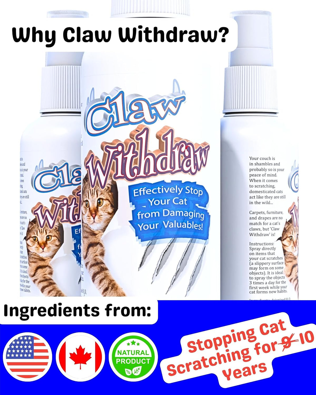Pet MasterMind Claw Withdraw Cat Scratch Deterrent Spray