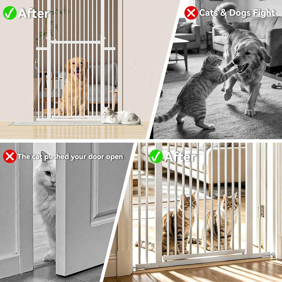Snuowu 51"-87" Extra Tall Pet Gate for Cats