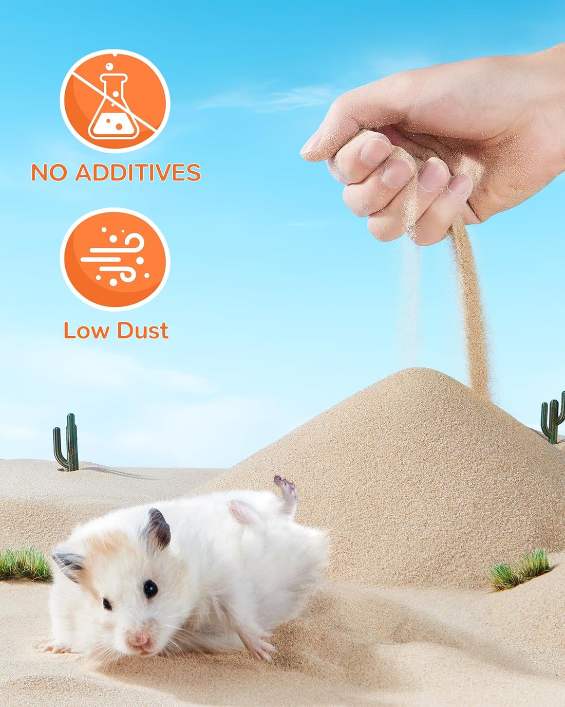 Hamster Bath Sand, 18oz Natural Desert Sand for Gerbil & Syrian Mice