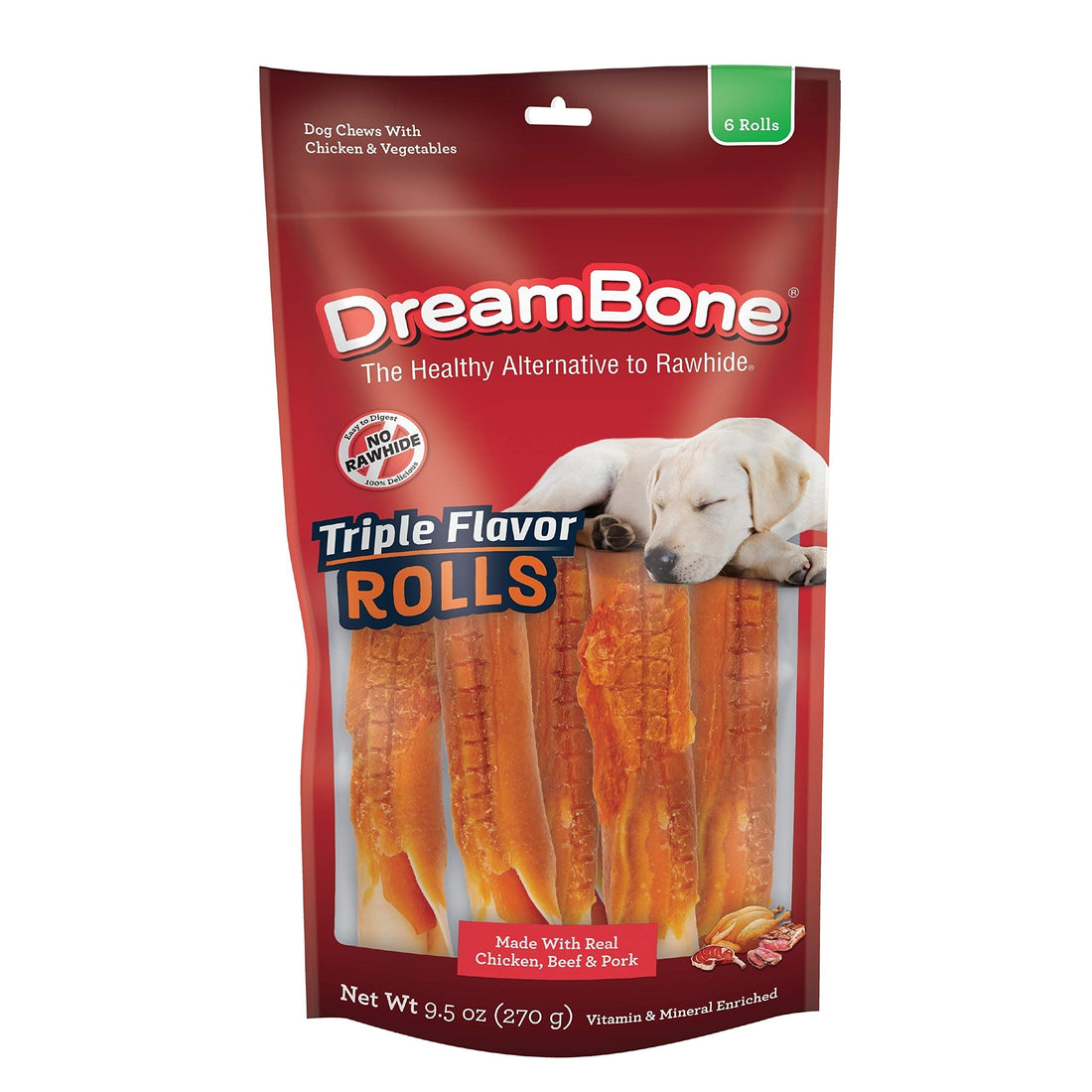 DreamBone Triple Flavor Rawhide-Free Dog Chews