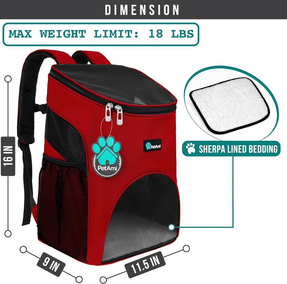 PetAmi Cat Backpack Carrier for Small Dogs and Large Cats