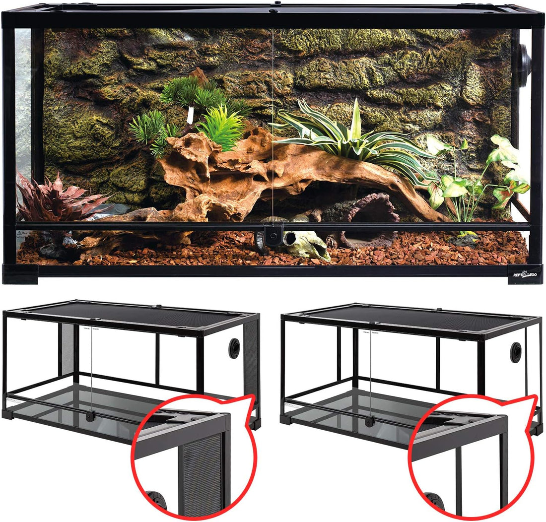 REPTI ZOO Reptile Tempered Glass Extra-Long Terrarium Habitats 48" x