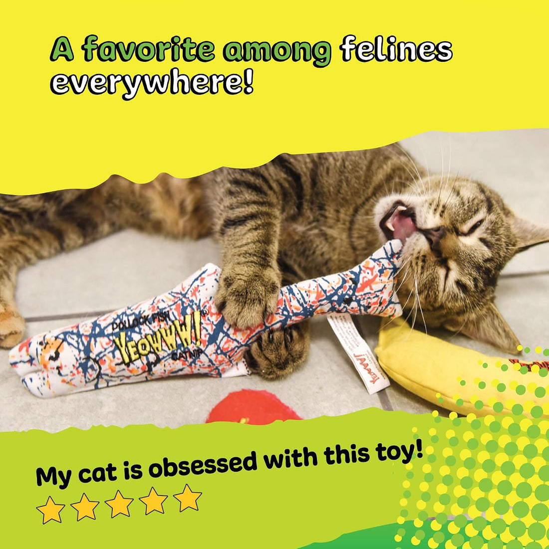 Yeowww! Catnip Pollock Fish Catnip Cat Toy - 10 in Kicker Toy for cats