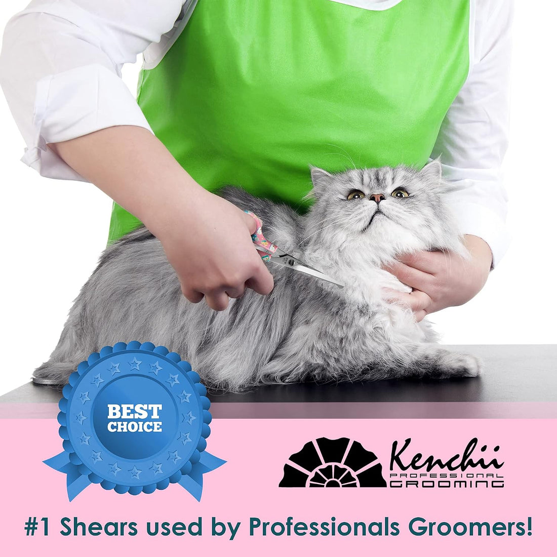 Kenchii Happy Kitty Ball Tip Grooming Scissors for Cats 5.5in