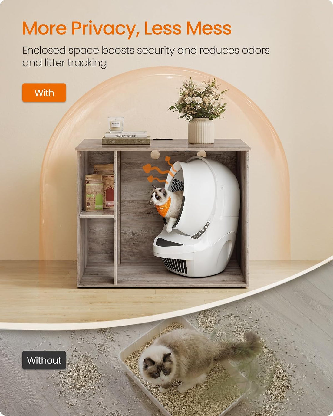 Feandrea Cat Litter Box Enclosure