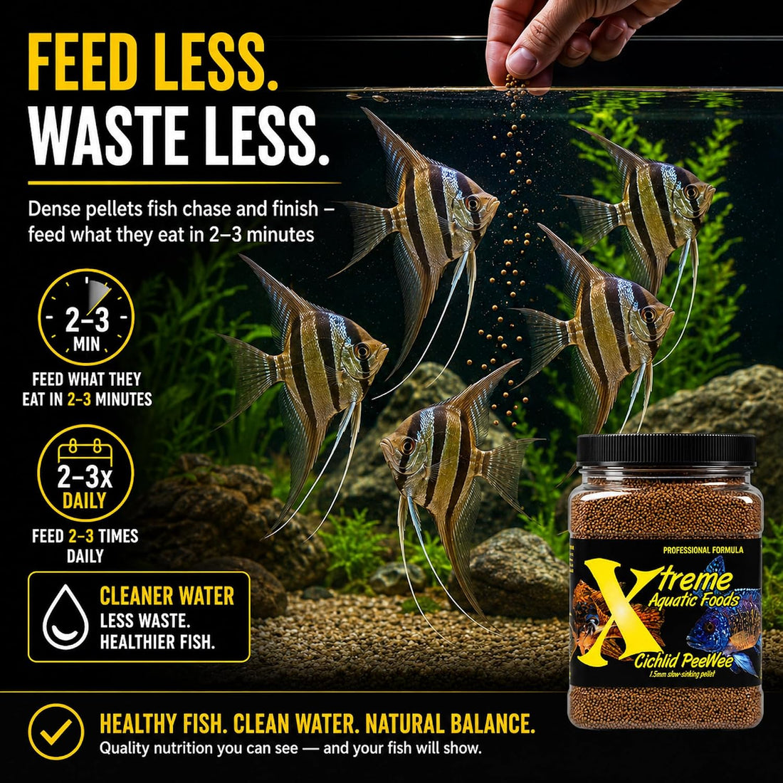 Xtreme Cichlid Peewee 1.5 mm Pellets - Proven Nutrition for Cichlids