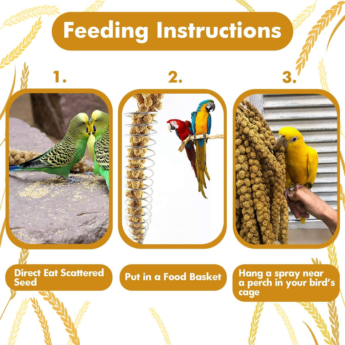 Jmxu's Spray Millet Treat for Birds Parakeets