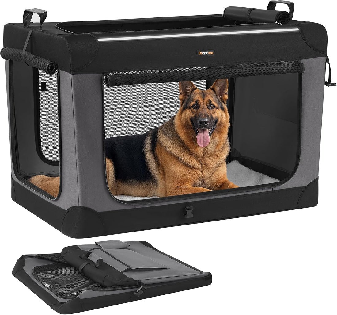 Feandrea Collapsible Dog Crate, Portable Oxford Fabric Pet Carrier