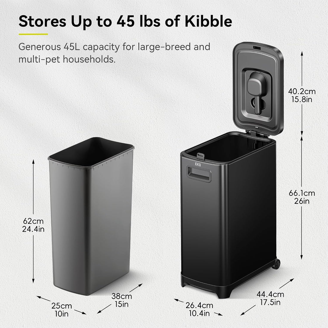 EKO 45 lb Airtight Dog Food Storage Container