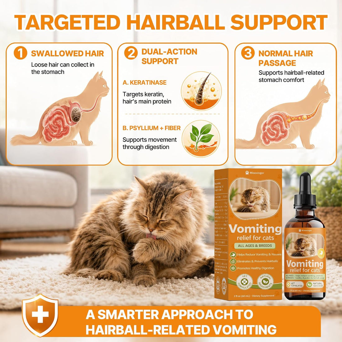 Cat Vomit Remedy, Targeted Treatment for Stomach Upset