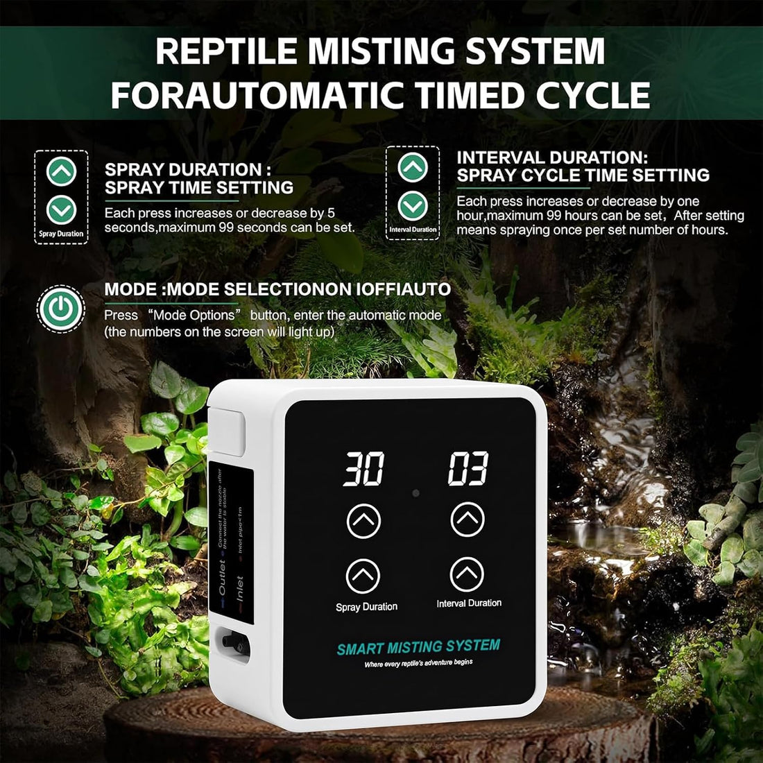 Reptile Mister, Reptile Humidifiers Misting System Automatic