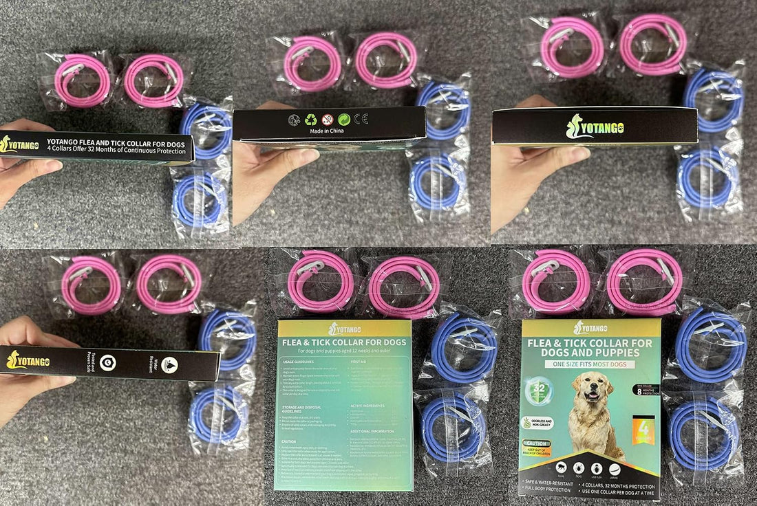 YOTANGO Flea Collar for Dogs, Dog Flea and Tick Collar, 4 Pack
