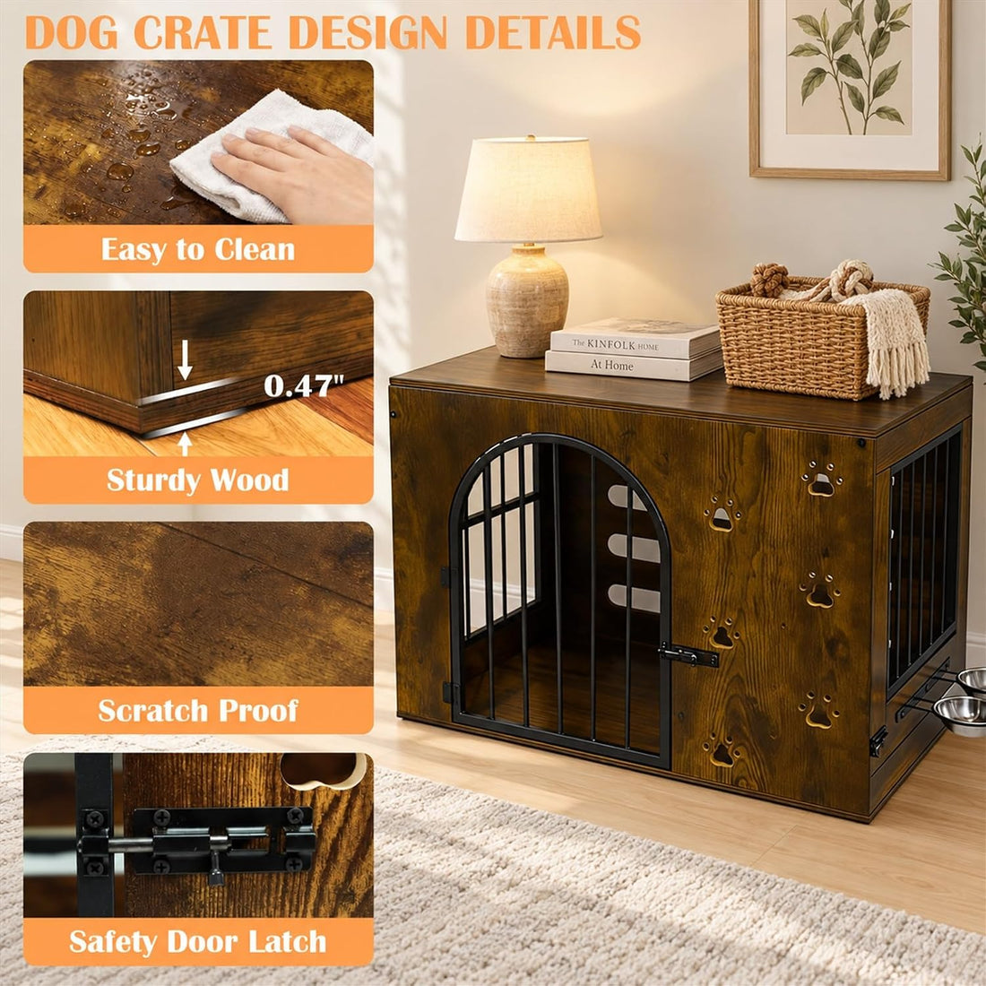 32 Inch Dog Crate Furniture for Small Medium Dogs