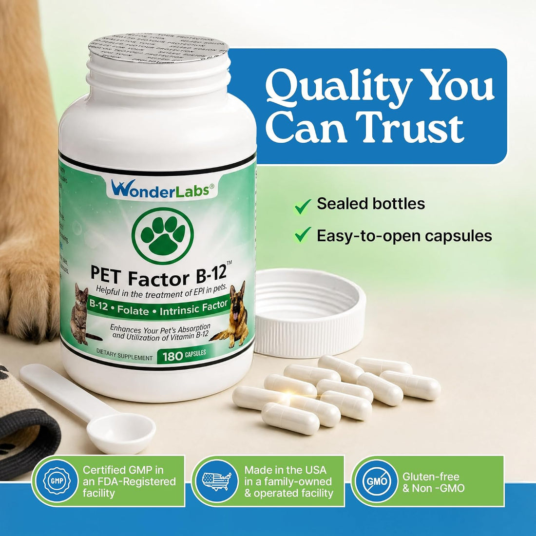 Wonder Laboratories Vitamin B12 - Methylcobalamin Dog Supplement