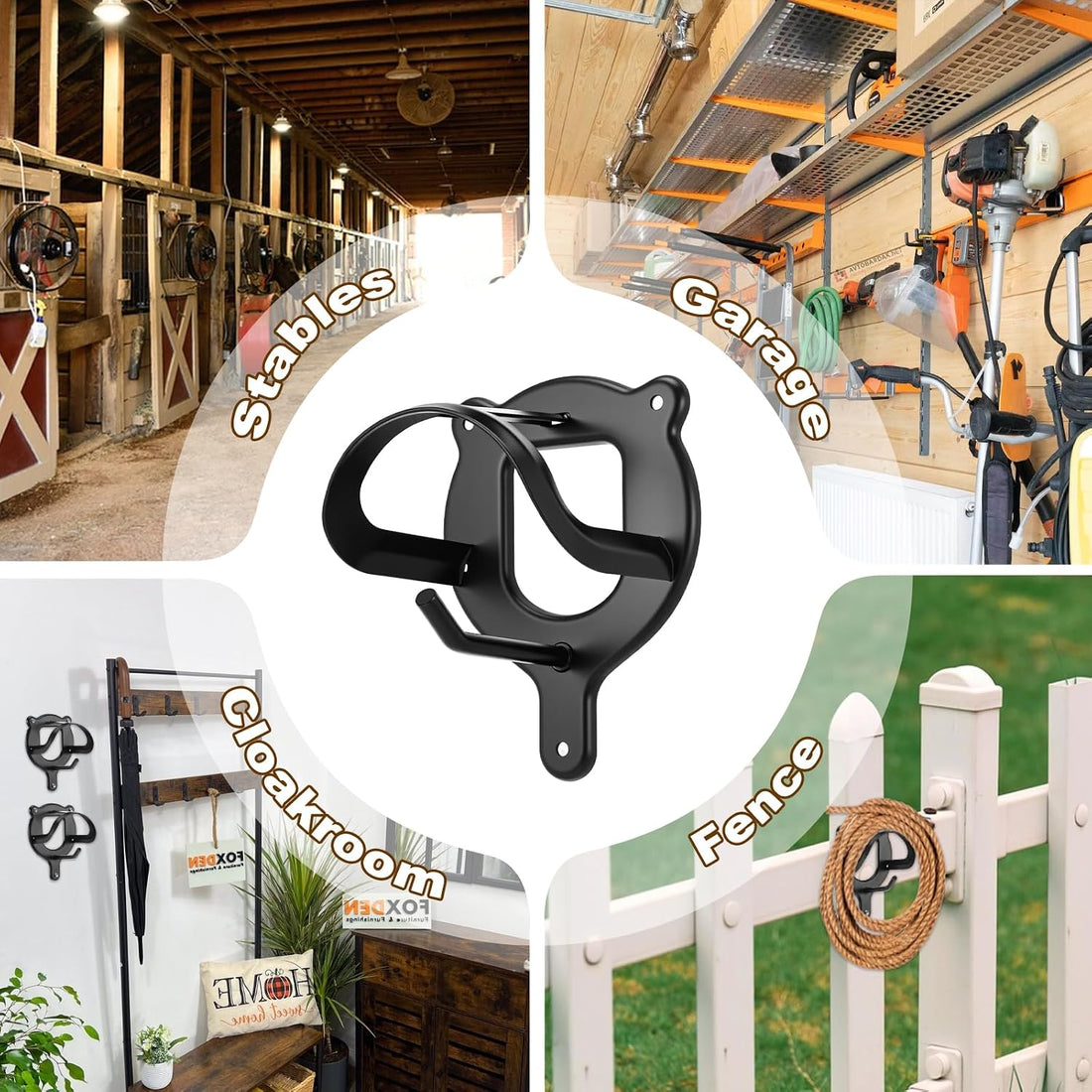 6 Counts Horse Bridle Rack, Metal Bridle Holder with Tubes and Screw