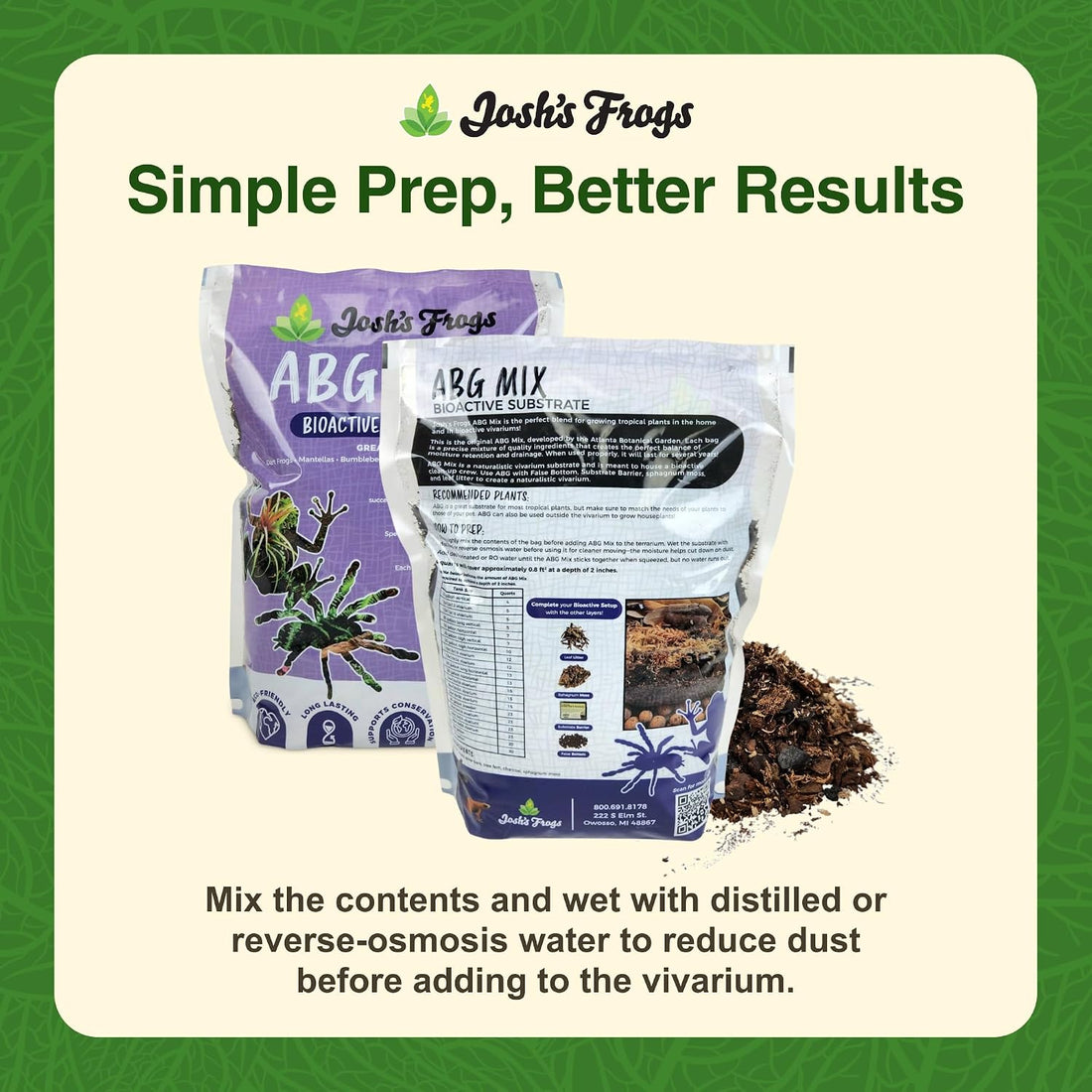 Josh's Frogs ABG Mix Bioactive Terrarium Substrate (4 Quart/1 Gallon)