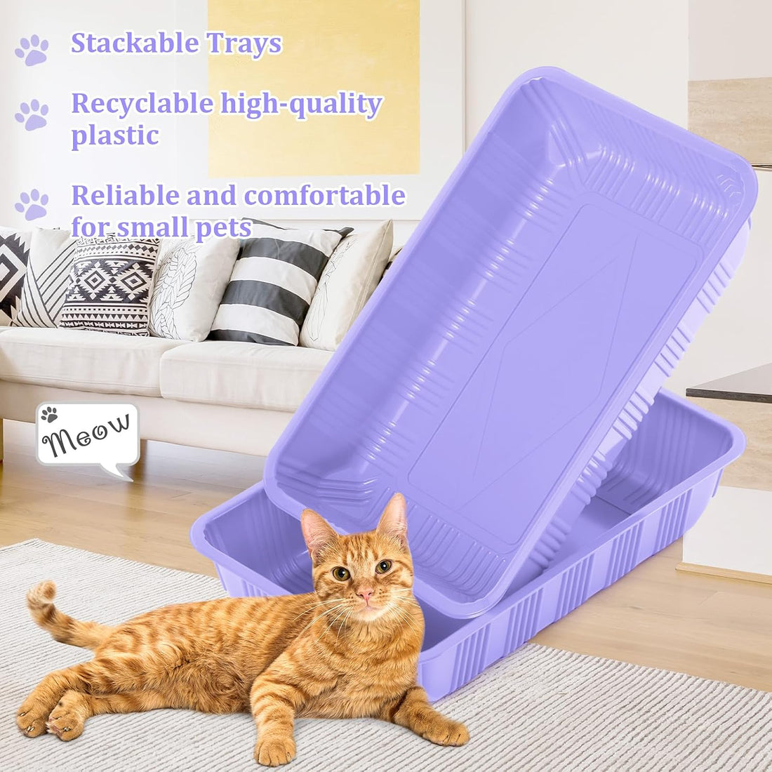 Tessco for you 30 Pack Disposable Litter Boxes for Cats