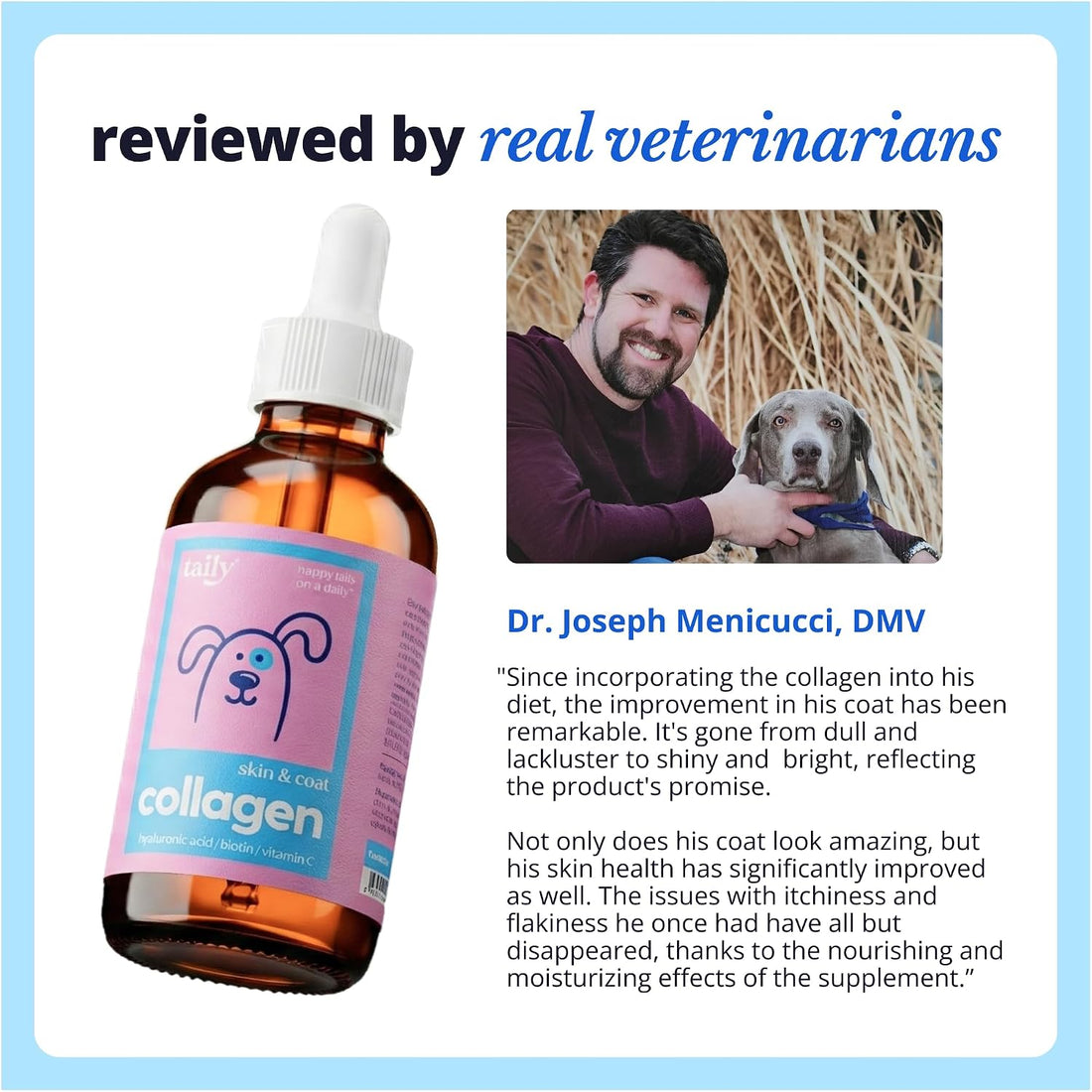 Taily Liquid Collagen for Dogs Skin and Coat Supplement, Cats