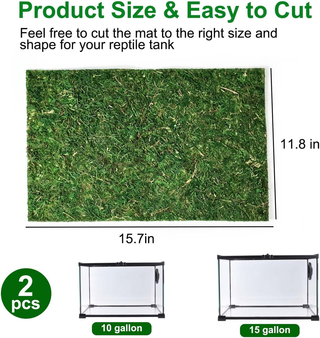 Reptile Carpet Terrarium Liner Bedding Substrate Floor Mat,15.7"x11.8"