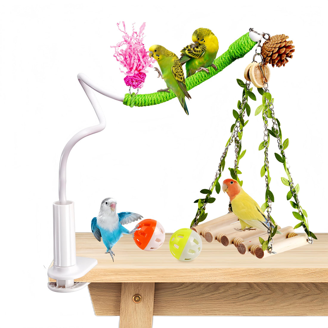 ZooVibe Bird Perch Stand with Swing