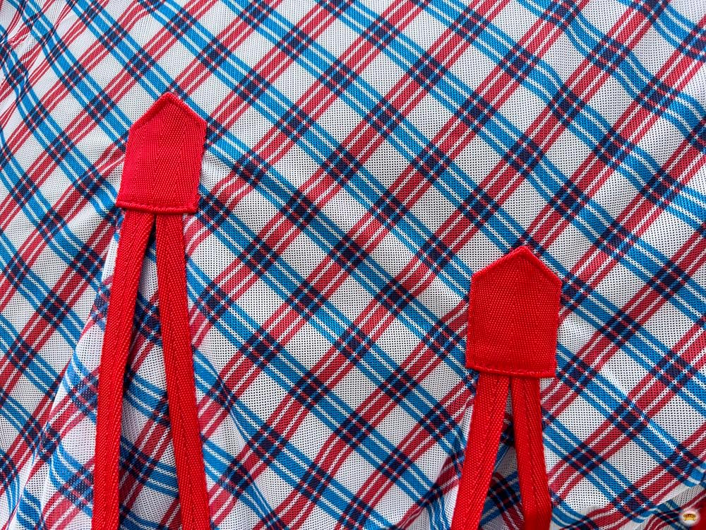 HILASON 72 in Fly Sheet for Horses Blue/Red Plaid Mesh