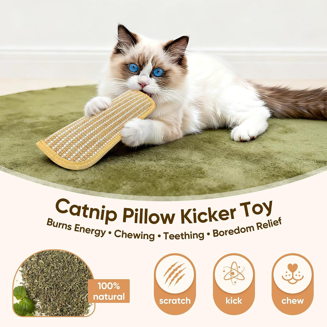 PetZen Garden Sisal Catnip Pillow Toy Kickers