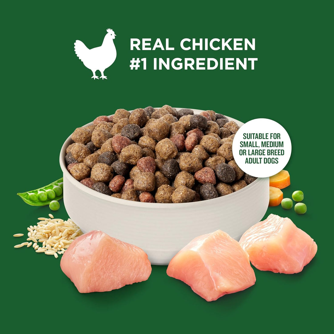 Nutrish Adult Dry Dog Food, Chicken & Veggies, 13 lb. Bag