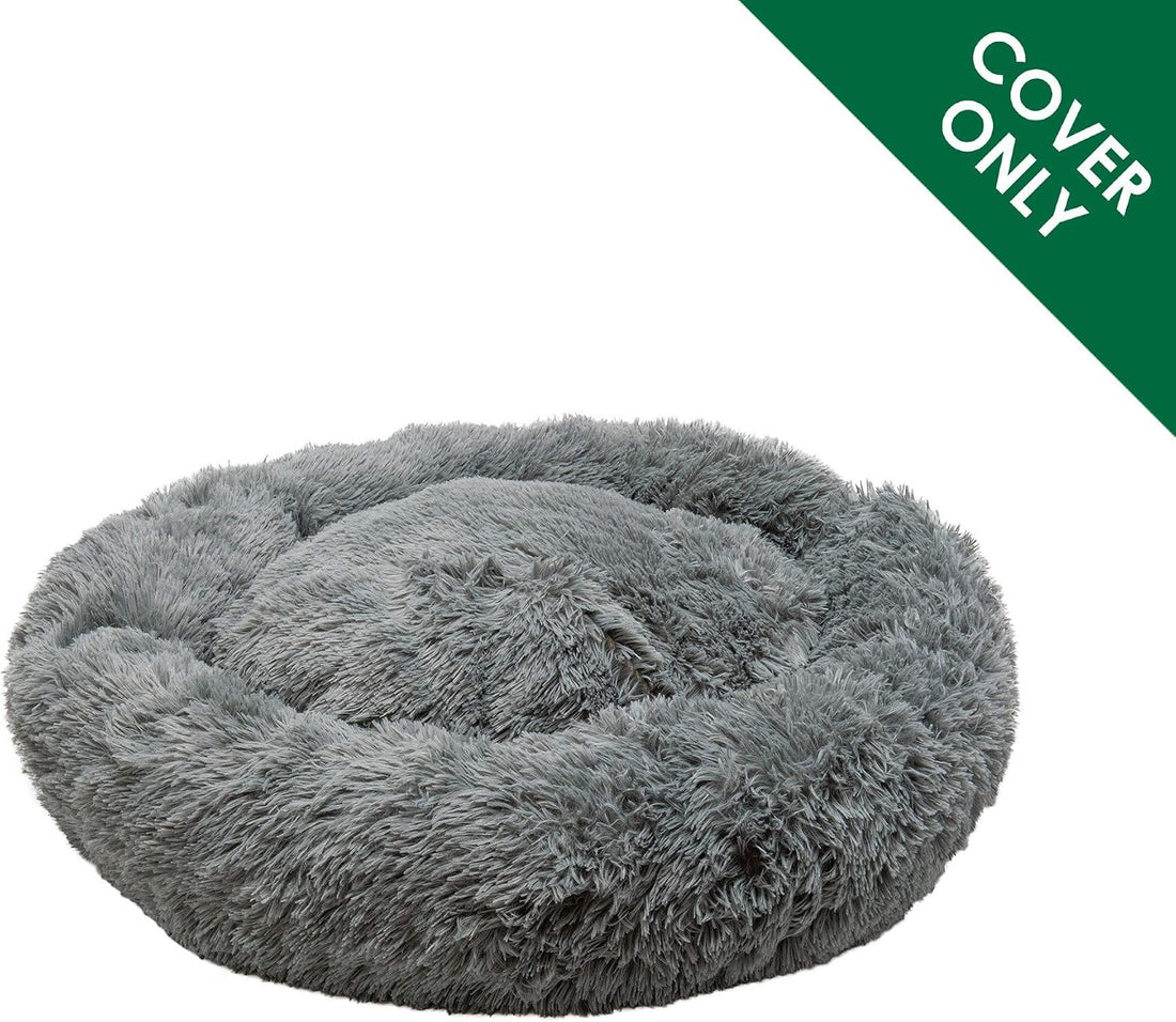 Furhaven Replacement Donut Dog Bed Cover Plush Long Faux Fur Calming