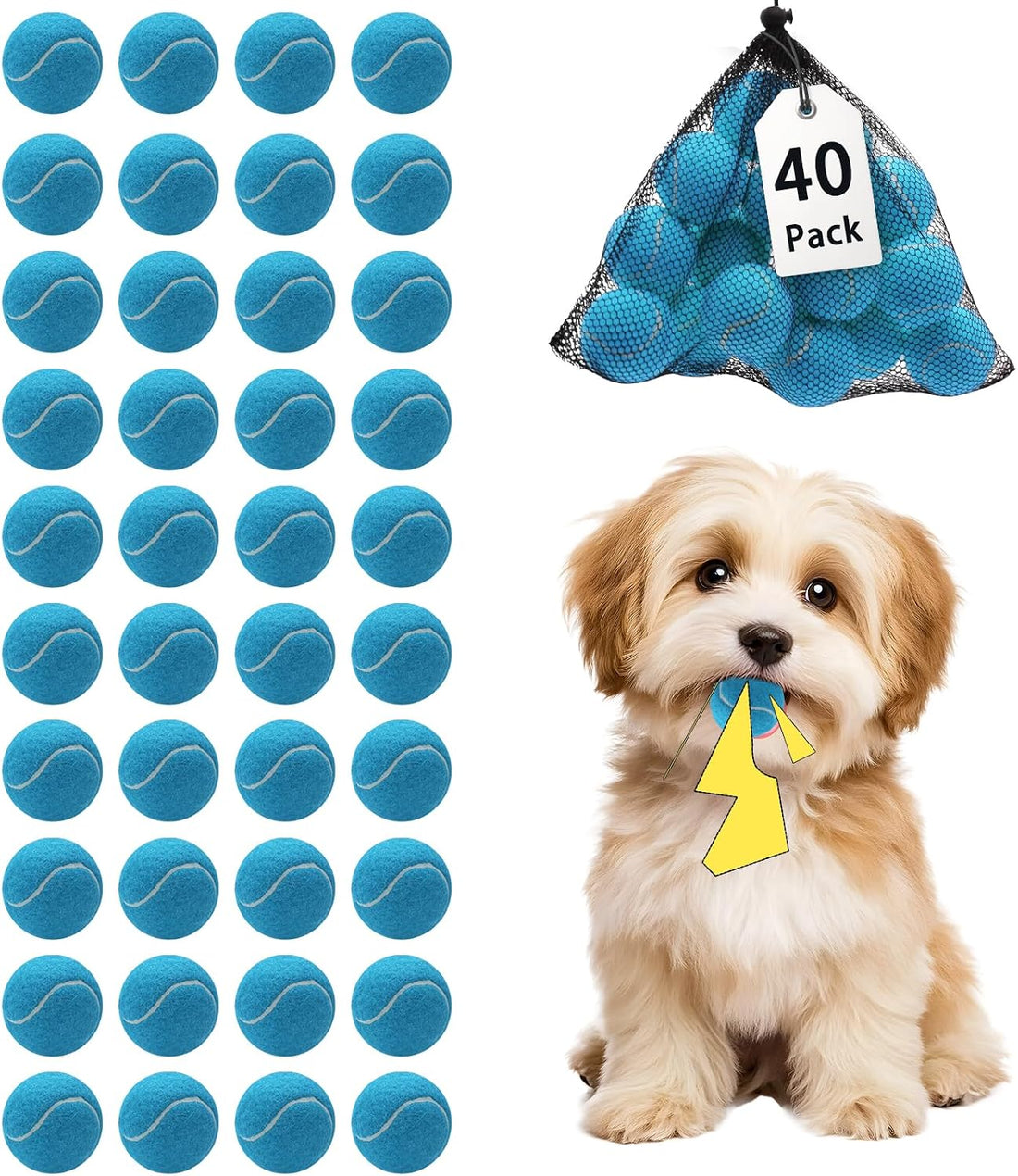 Magicorange 10 Pack Squeaky Mini Tennis Balls, 1.5 inch Small Dog Ball