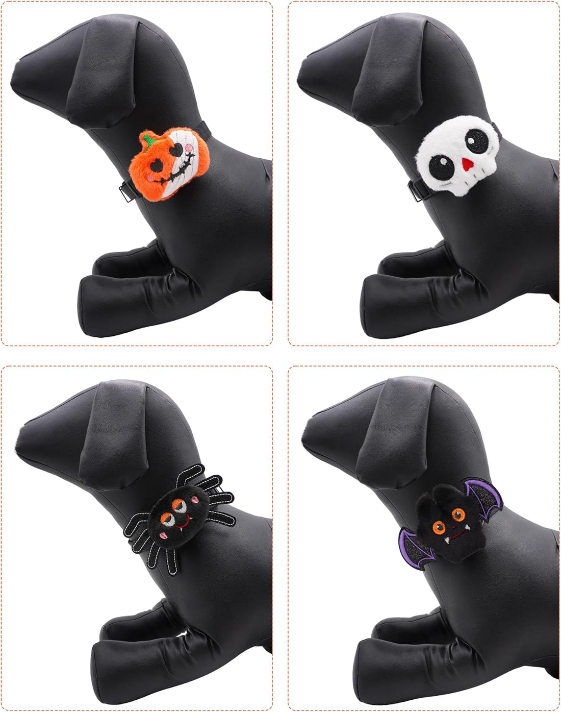 PET SHOW 4 Pack Small Dog Bows Sliding on Collar Attachment