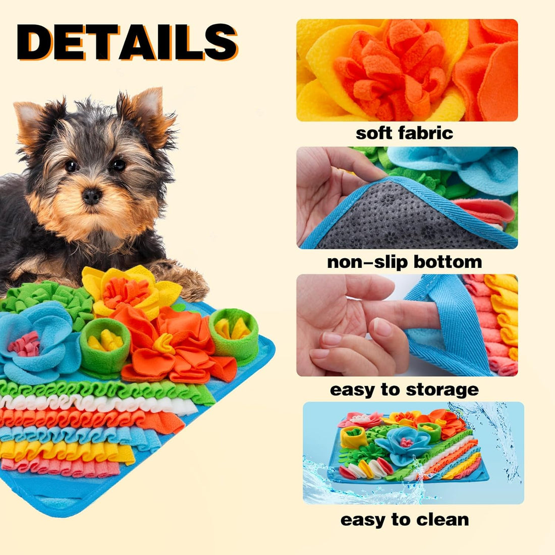 Oliumt Snuffle Mat for Dogs, Sniff Mat Slow Feeding Mat for Small