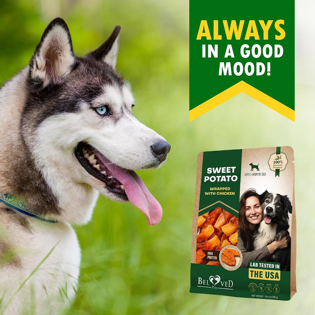 Beloved Pets Sweet Potato Dog Treats & Healthy Chicken Chews 10.6 Oz