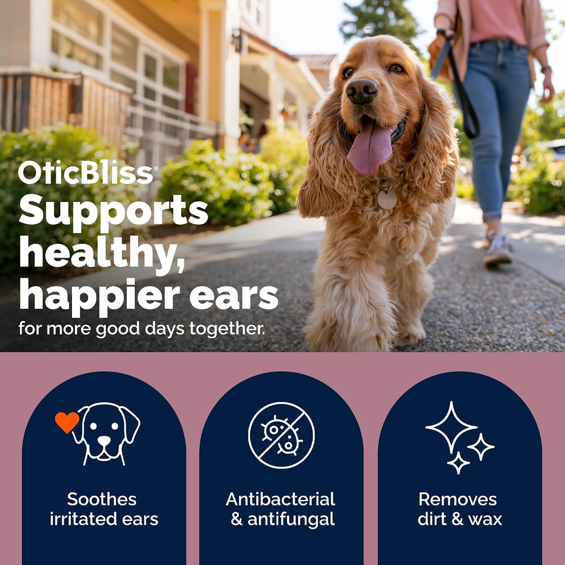 Vetnique Oticbliss Dog Ear Infection Treatment Flush & Ear Cleaner
