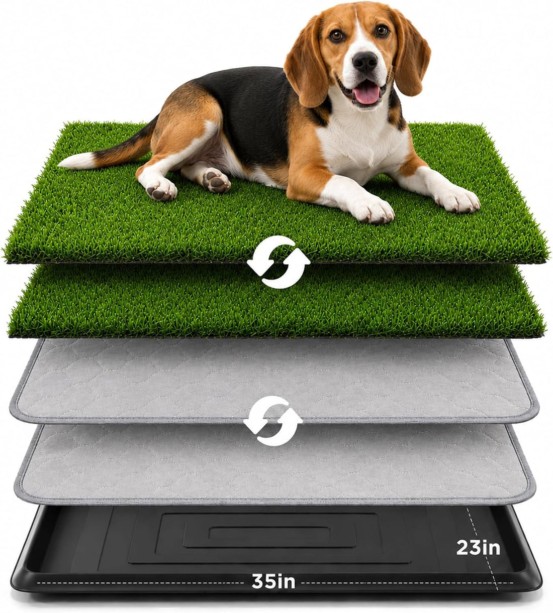 Extra Large Dog Grass Pad with Tray, 41″ x 27″ Indoor Outdoor Potty