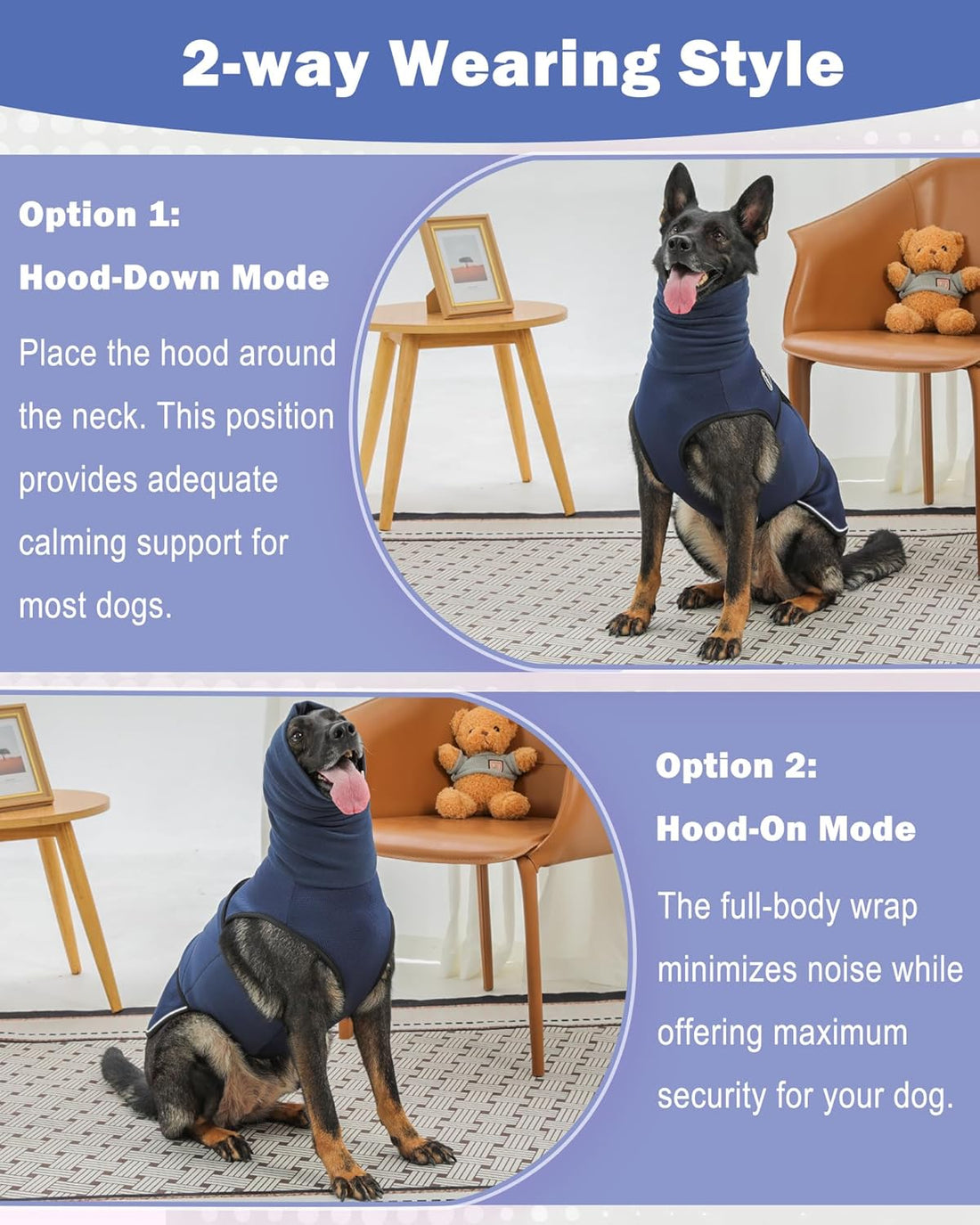 Meifsou Dog Anxiety Vest with Hood