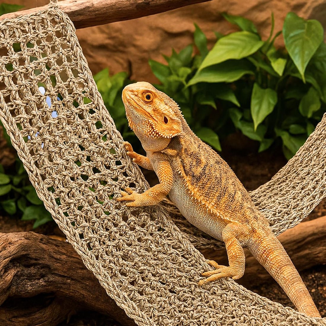 2 Pcs Bearded Dragon Hammock Reptile Lounger