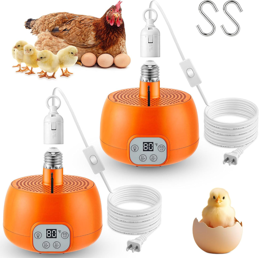 Enhon 2 Pack Chicken Coop Heater with Remote