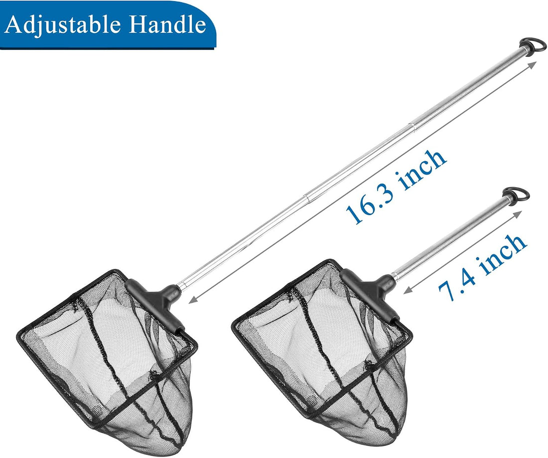 Lpraer Aquarium Fish Net with Extendable Stainless Steel Long Handle