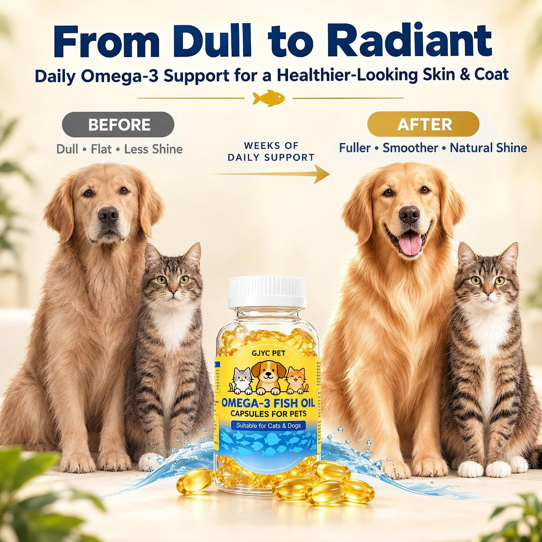 GJYC PET Fish Oil for Dogs & Cats