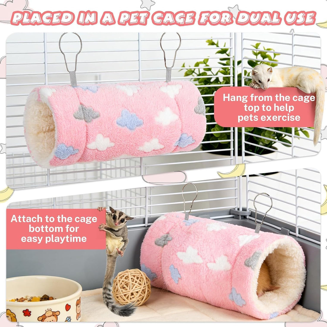 RAINFLOW Pink Hamster Tunnel